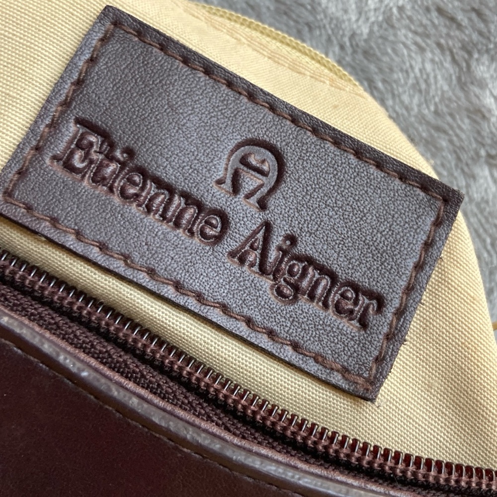 Etienne Aigner Woven Jute Baguette Shoulder Bag with Faux Leather Strap - Picture 6 of 16